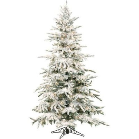 ALMO FULFILLMENT SERVICES LLC Fraser Hill Farm Artificial Christmas Tree - 9 Ft. Flocked Mountain Pine - Multi-Color LED Lighting FFMP090-6SN